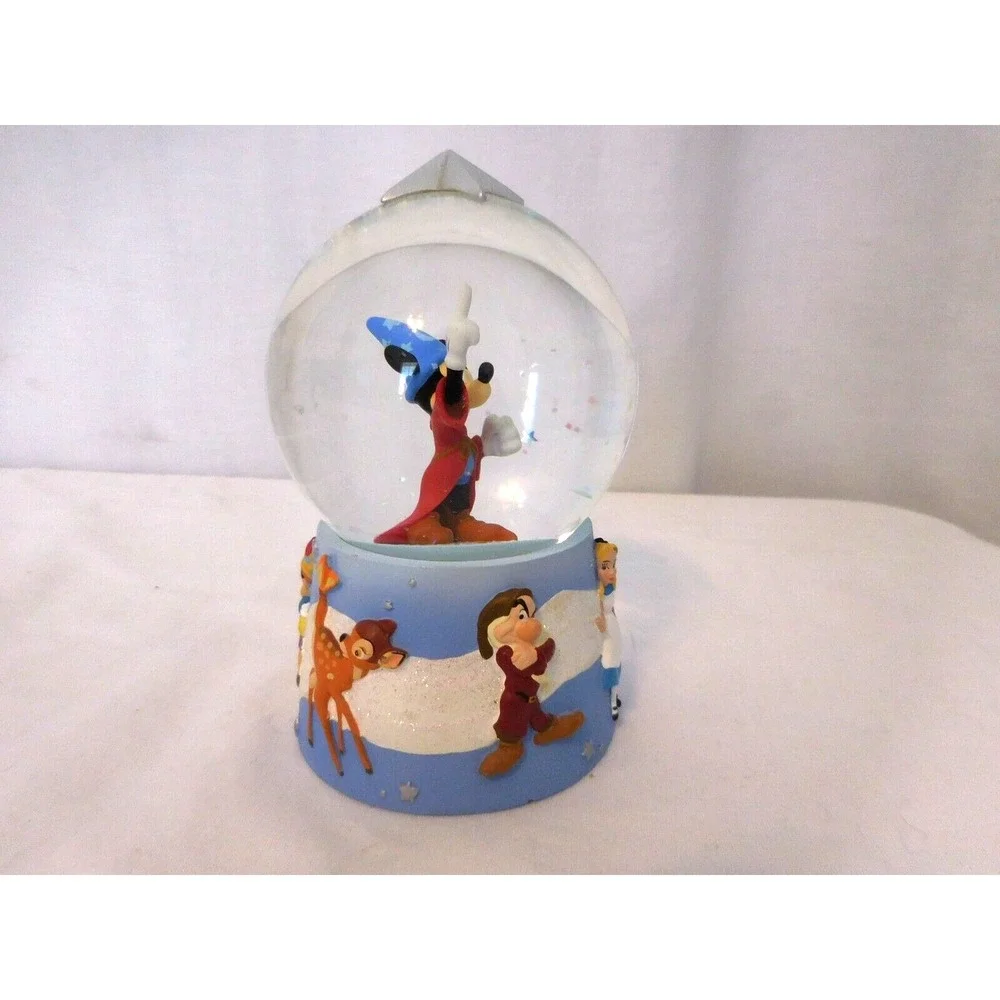 Disney Store Mickey Mouse Wizard Snow Globe Fantasia Sorcerer's Apprentice